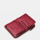 Cartera mediana de mujer en piel burdeos