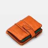 Cartera pequeña de mujer en piel cognac