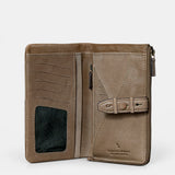 Cartera grande de mujer en piel taupe