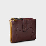Cartera pequeña de mujer en piel marrón