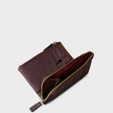 Cartera pequeña de mujer en piel marrón