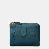 Cartera pequeña de mujer en piel azul