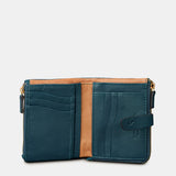 Cartera pequeña de mujer en piel azul