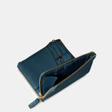 Cartera pequeña de mujer en piel azul