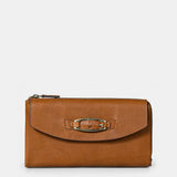 Cartera grande de mujer en piel cognac