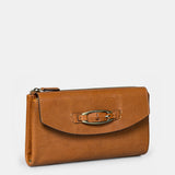 Cartera grande de mujer en piel cognac