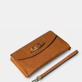 Cartera grande de mujer en piel cognac