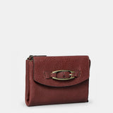 Cartera pequeña de mujer en piel burdeos