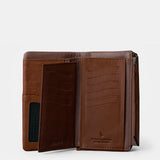 Cartera grande de mujer en piel cognac