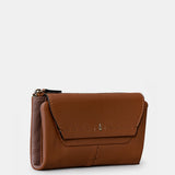 Cartera grande de mujer en piel cognac