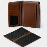Cartera grande de mujer en piel cognac