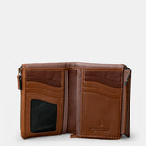 Cartera mediana de mujer en piel cognac
