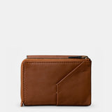 Cartera mediana de mujer en piel cognac