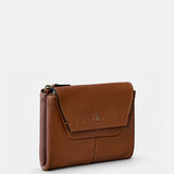 Cartera mediana de mujer en piel cognac