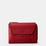Cartera mediana de mujer en piel roja