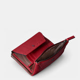 Cartera mediana de mujer en piel roja