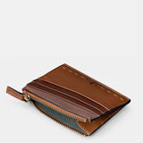 Tarjetero de mujer en piel cognac