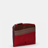 Tarjetero de mujer en piel rojo