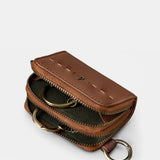 Monedero de mujer en piel cognac