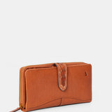 Cartera grande de mujer en piel cognac