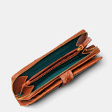 Cartera grande de mujer en piel cognac