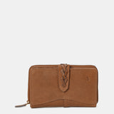 Cartera mediana de mujer en piel cognac