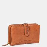 Cartera mediana de mujer en piel cognac