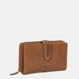 Cartera mediana de mujer en piel cognac