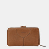 Cartera mediana de mujer en piel cognac