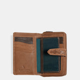 Cartera mediana de mujer en piel cognac