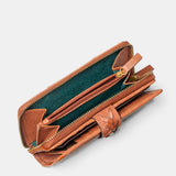 Cartera mediana de mujer en piel cognac