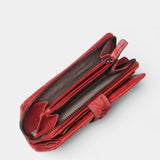 Cartera mediana de mujer en piel burdeos
