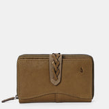 Cartera mediana de mujer en piel verde