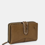 Cartera mediana de mujer en piel verde