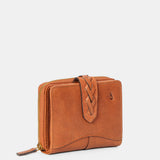 Cartera pequeña de mujer en piel cognac