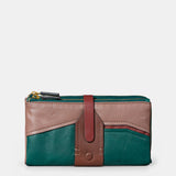 Cartera grande de mujer en piel verde