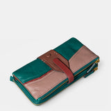Cartera grande de mujer en piel verde