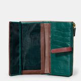 Cartera grande de mujer en piel verde