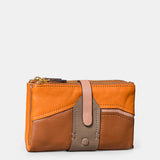 Cartera mediana de mujer en piel cognac