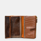 Cartera mediana de mujer en piel cognac