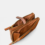 Cartera mediana de mujer en piel cognac