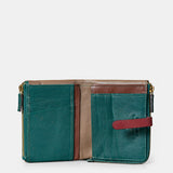 Small women's wallet in green leather.