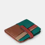 Women's cardholder in green leather.