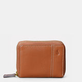 Cartera pequeña de mujer en piel cognac