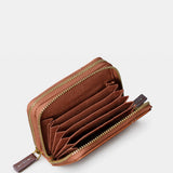 Cartera pequeña de mujer en piel cognac