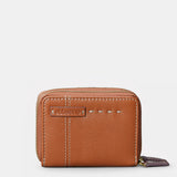 Cartera pequeña de mujer en piel cognac