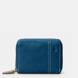 Cartera pequeña de mujer en piel azul