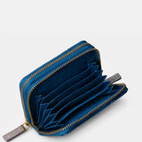 Cartera pequeña de mujer en piel azul