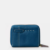 Cartera pequeña de mujer en piel azul