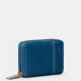Cartera pequeña de mujer en piel azul